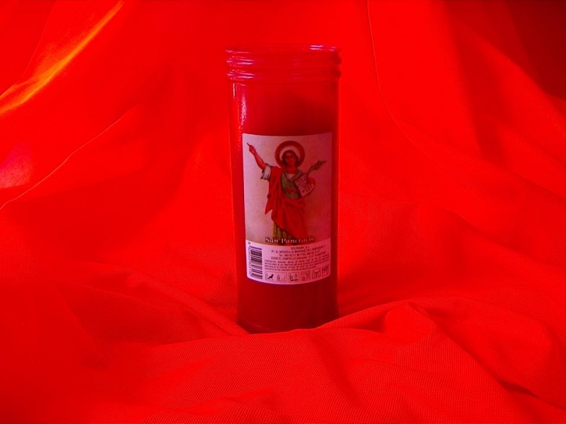 Velón de San Pancracio en color rojo